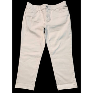 Chico's So Slimming White Jeans Pants Size 1 8-10 Stretch Slim Fit Cropped Ankle